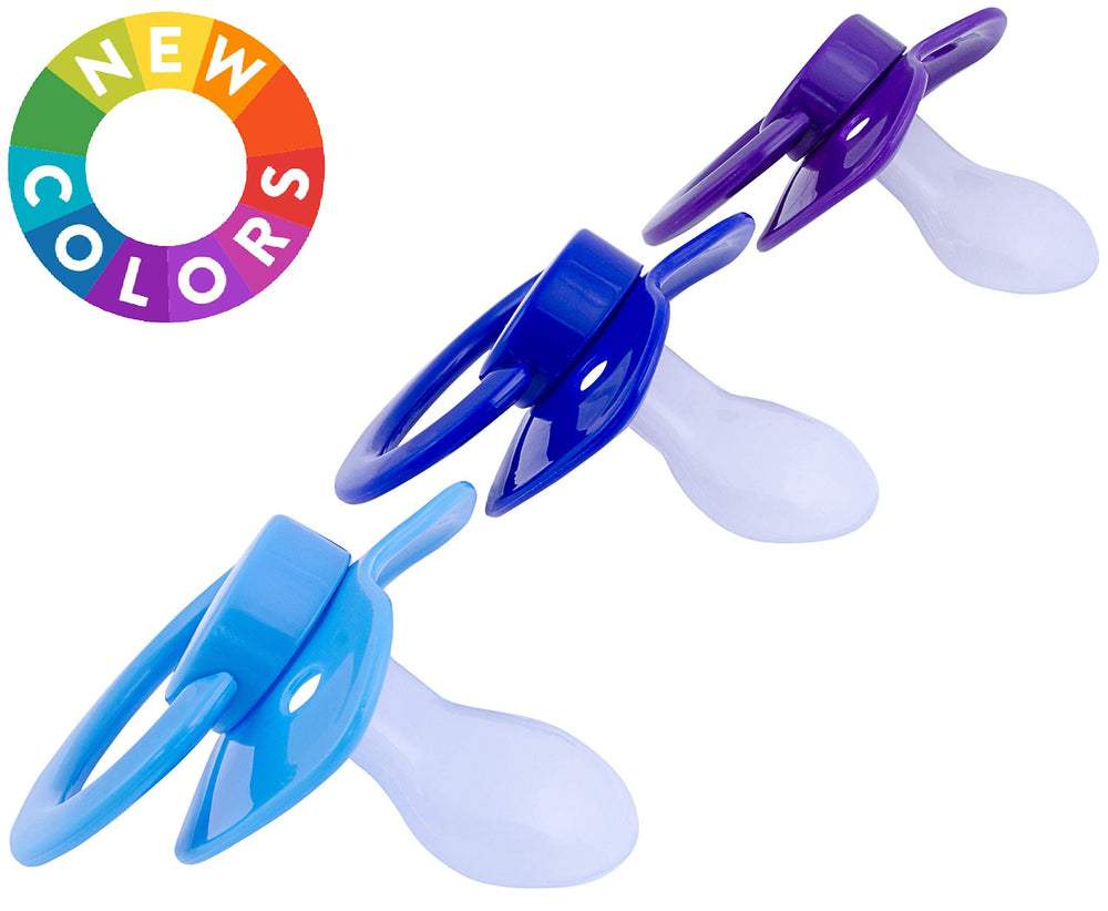 J&Or pacifier shield closeup highlighting large shield for airflow and stability.