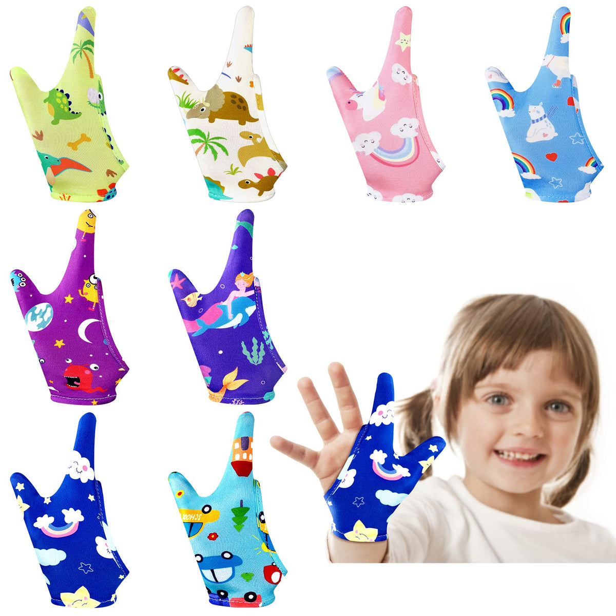janmercy thumb-sucking stop gloves pack: soft guards for kids daily wear