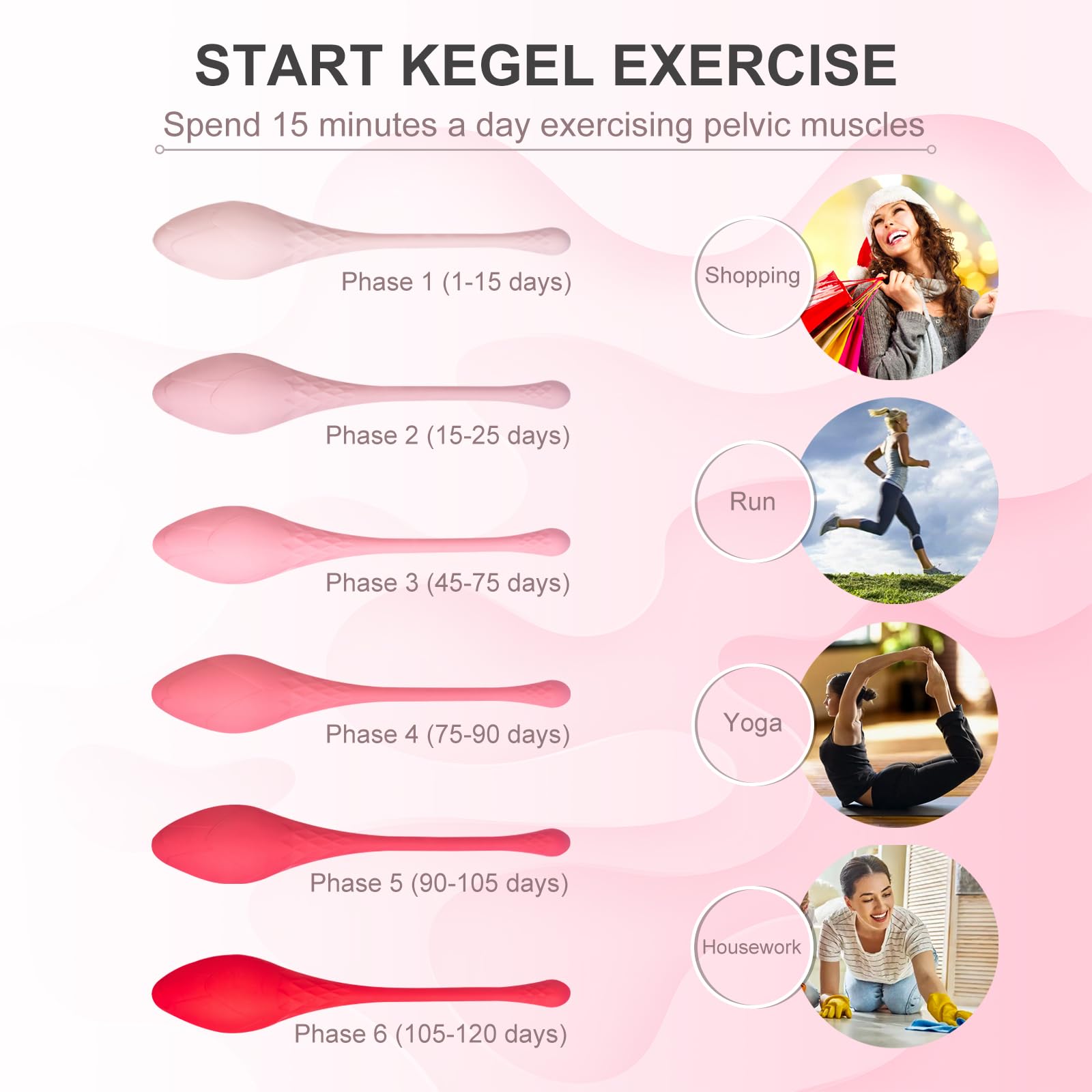 JANNSK Kegel System waterproof silicone for easy cleaning and hygiene