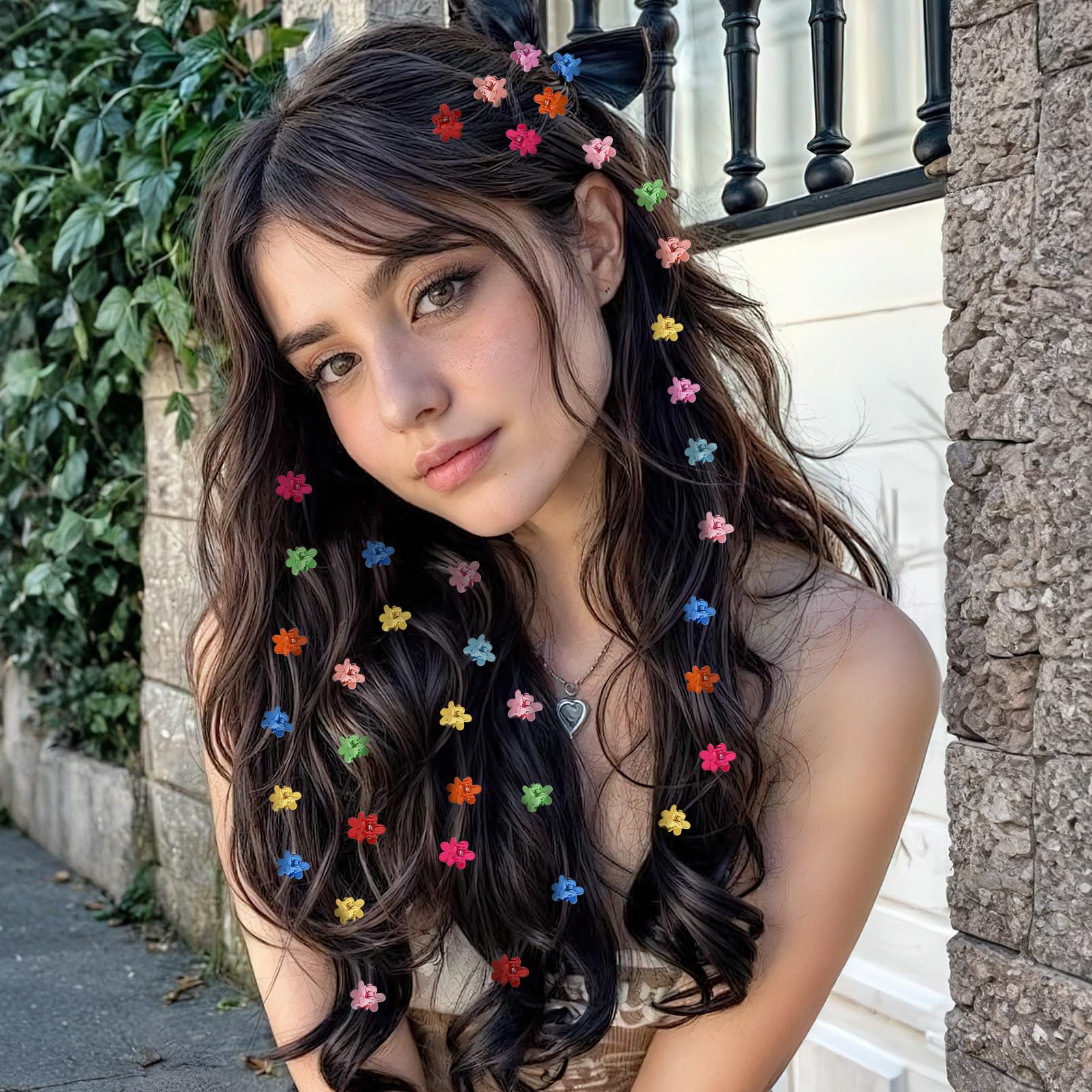 JANYUN mini clip worn in a braid demonstrating versatile styling