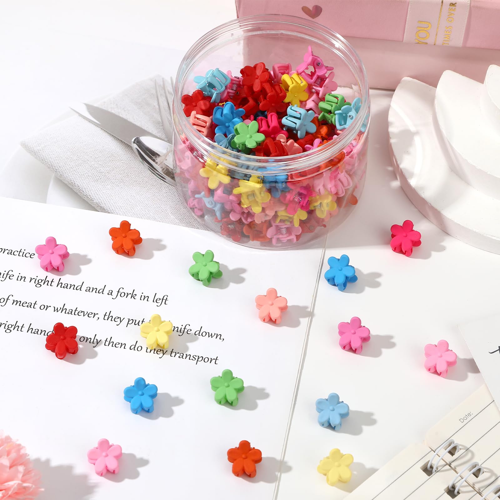 JANYUN mini flower clip packaging and color variety for gifting
