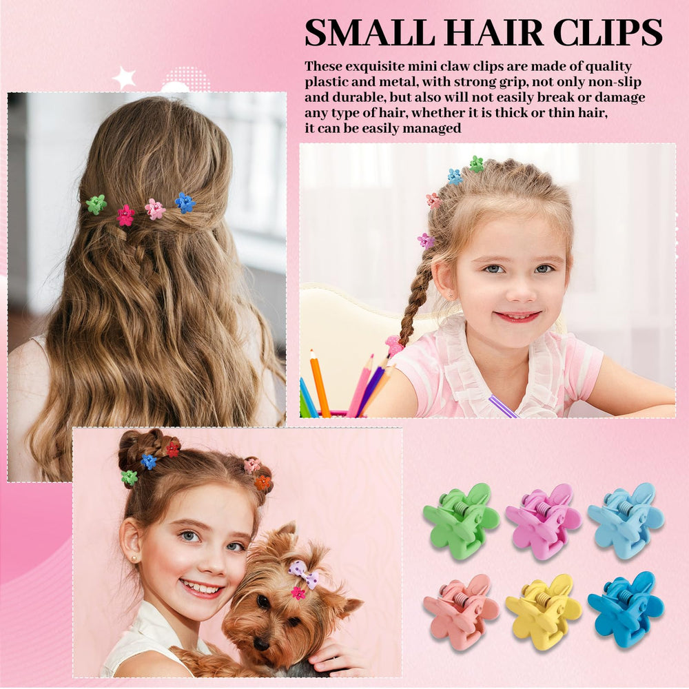 JANYUN mini flower clip side view highlighting compact size for light hair
