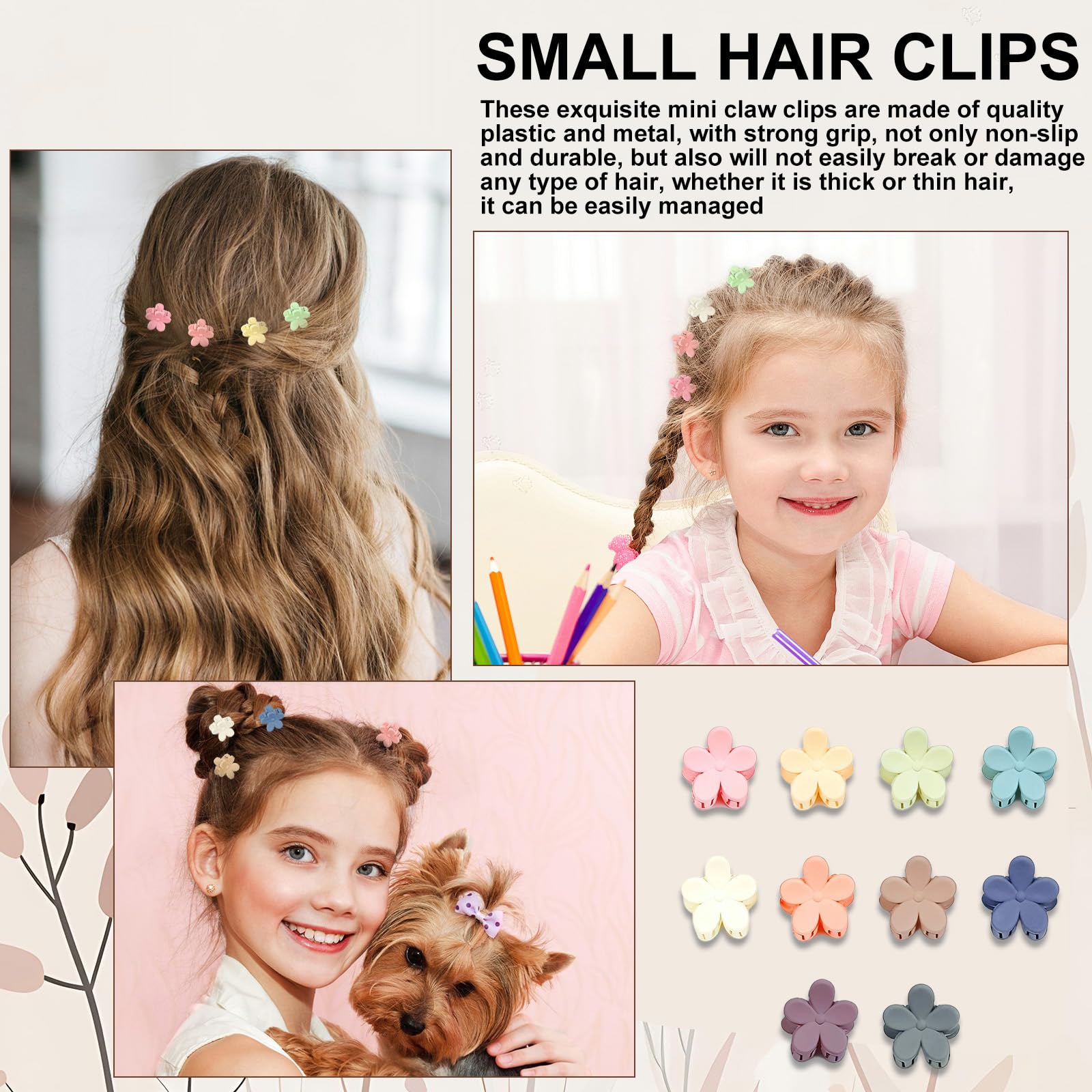 JANYUN mini flower hair clip yellow petal brightens casual looks.