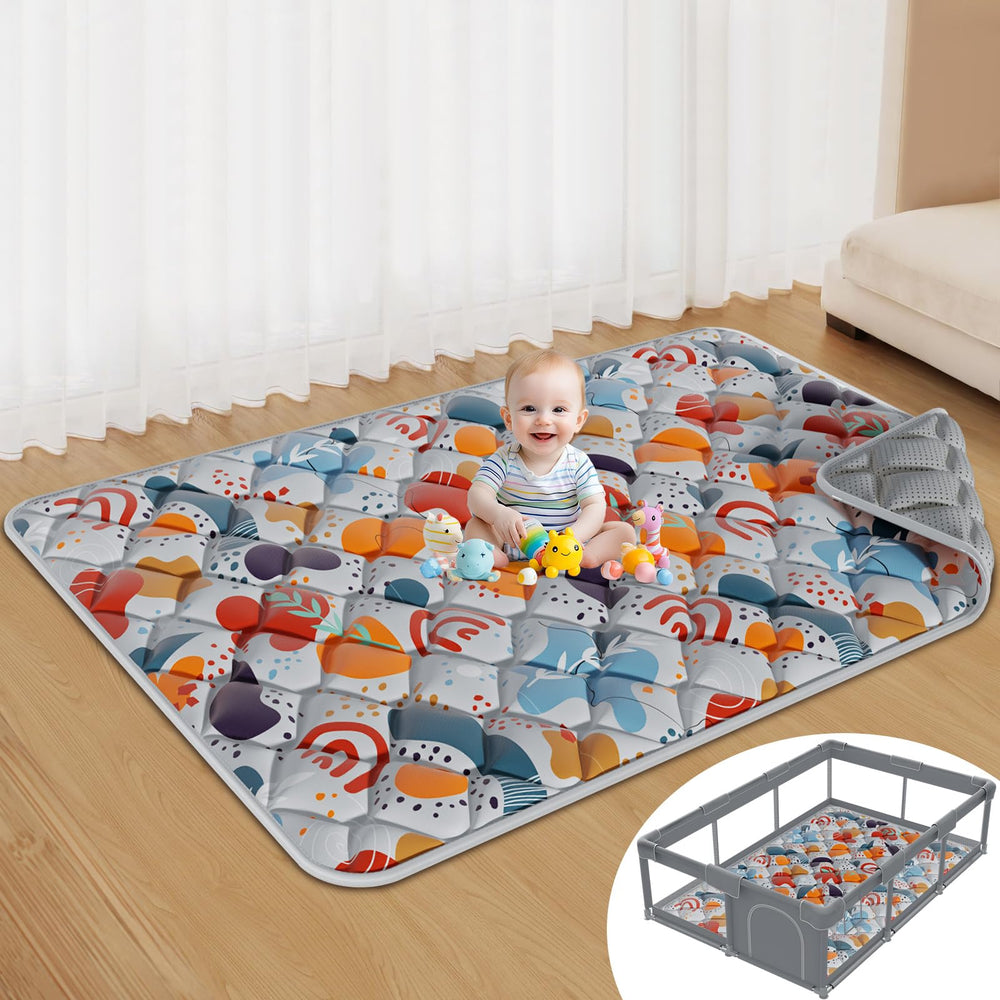 Jaobeem floor grey baby play mat with non-slip surface for safe crawling
