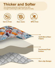 Jaobeem 74x50 mat inside a playpen providing extra space