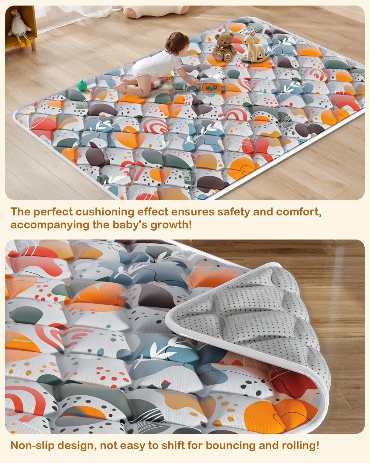 Jaobeem mat in living room as a safe play area