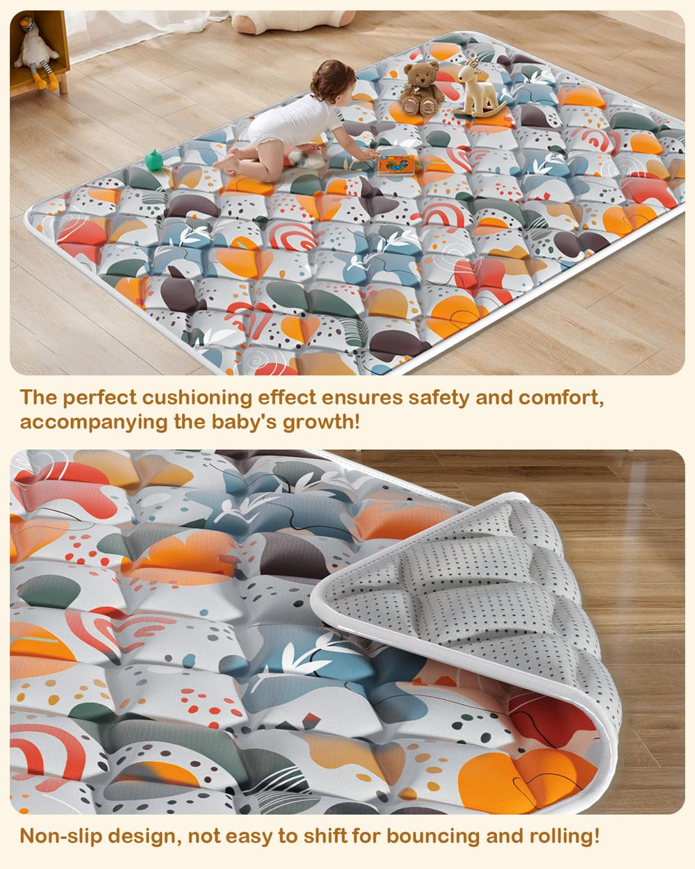 Jaobeem mat in living room as a safe play area