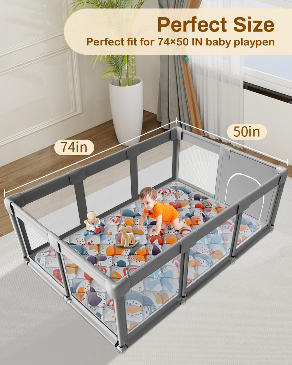 Jaobeem baby play mat used during tummy time with cushioning