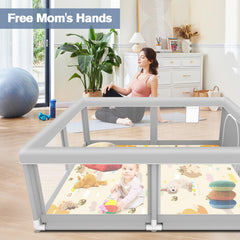 Jaobeem Baby Playpen 50x50 dimensions showing spacious area for toddlers