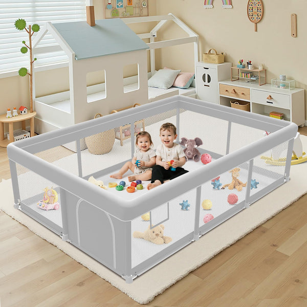 Jaobeem baby playpen 74x50 inch offers ample space for safe, shared play.