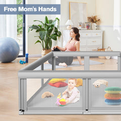 Jaobeem baby playpen interior view shows spacious area for safe exploration