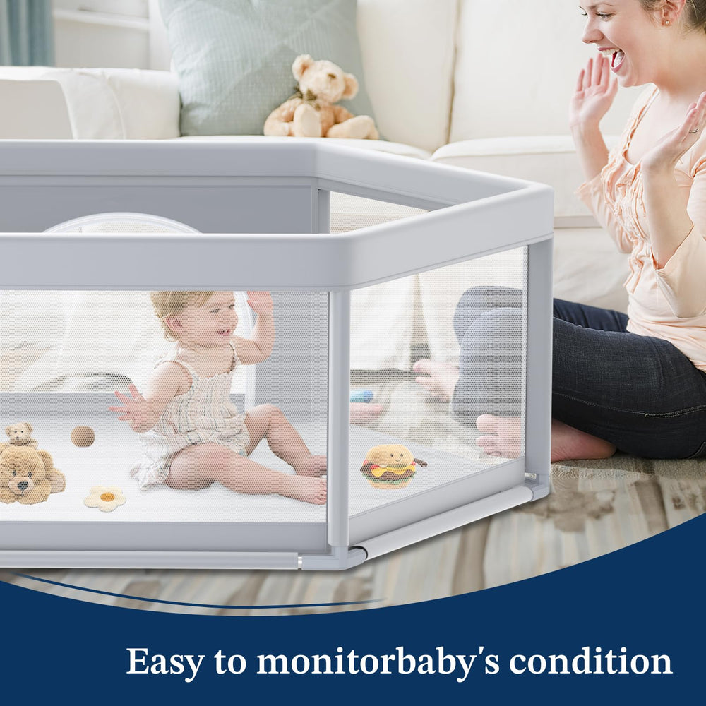 Jaobeem playpen uses BPA-free fabric for baby skin safety and comfort