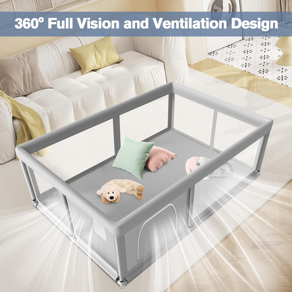 Jaobeem anti-slip base keeps the playpen stable on smooth floors