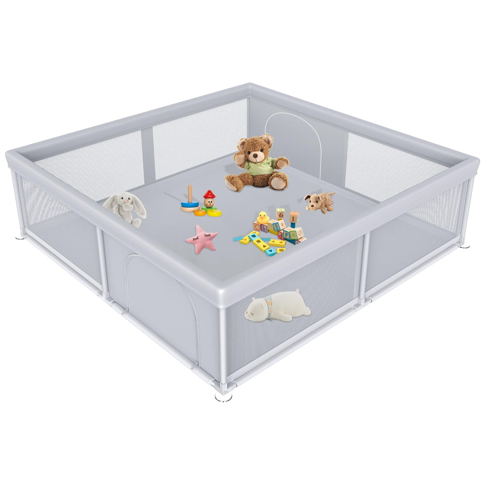Jaobeem extra-large playpen front view showing ample play space for babies and toddlers