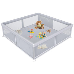 Jaobeem extra-large playpen front view showing ample play space for babies and toddlers