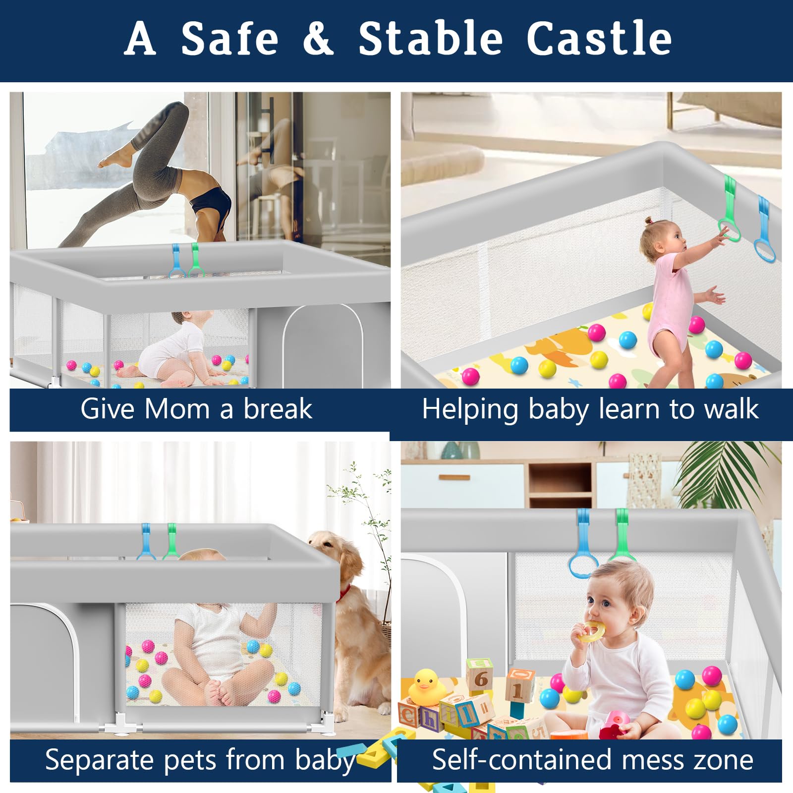 Jaobeem indoor play fence for safe exploration