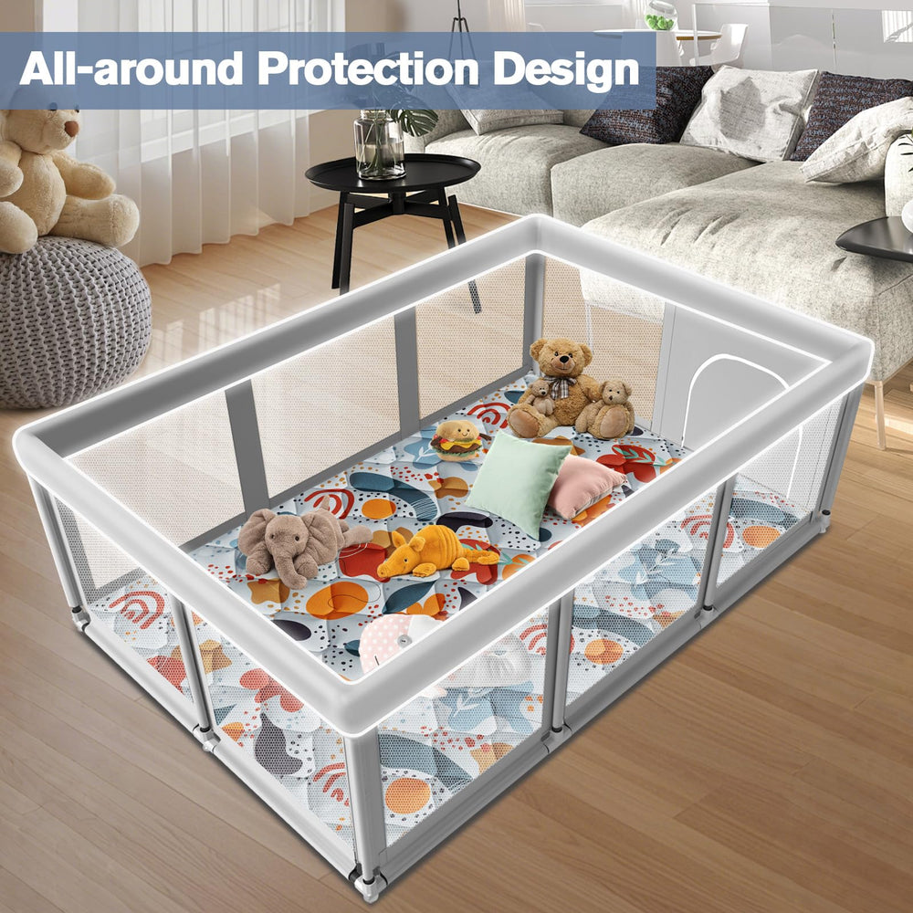 Jaobeem playpen easy assembly with rust-proof pipes and simple joints.