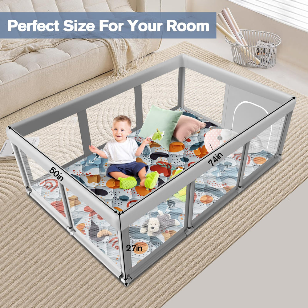 Jaobeem playpen suitable for outdoor use with a safe play space.