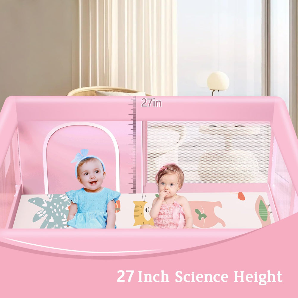 Jaobeem self-contained playpen helps keep toys organized and rooms tidy.