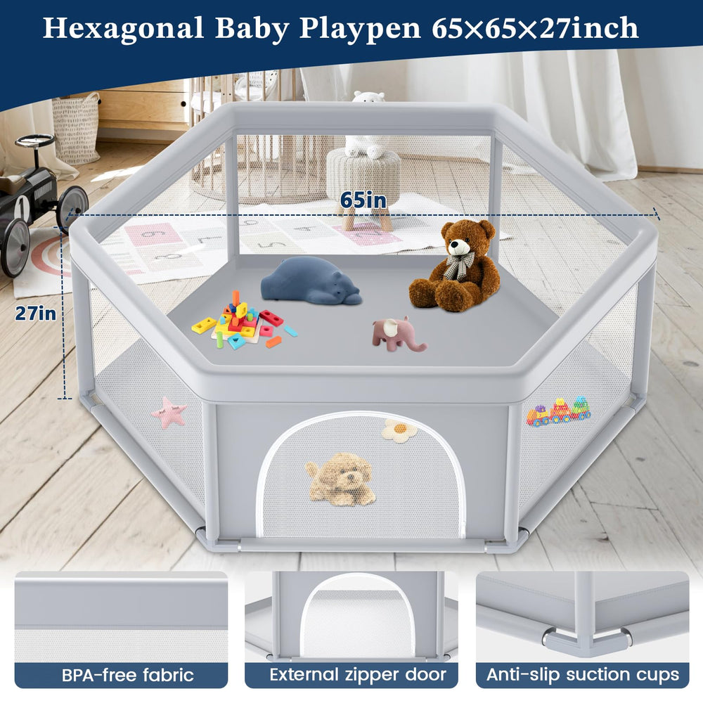 Jaobeem playpen is tool-free; easy 10-minute assembly