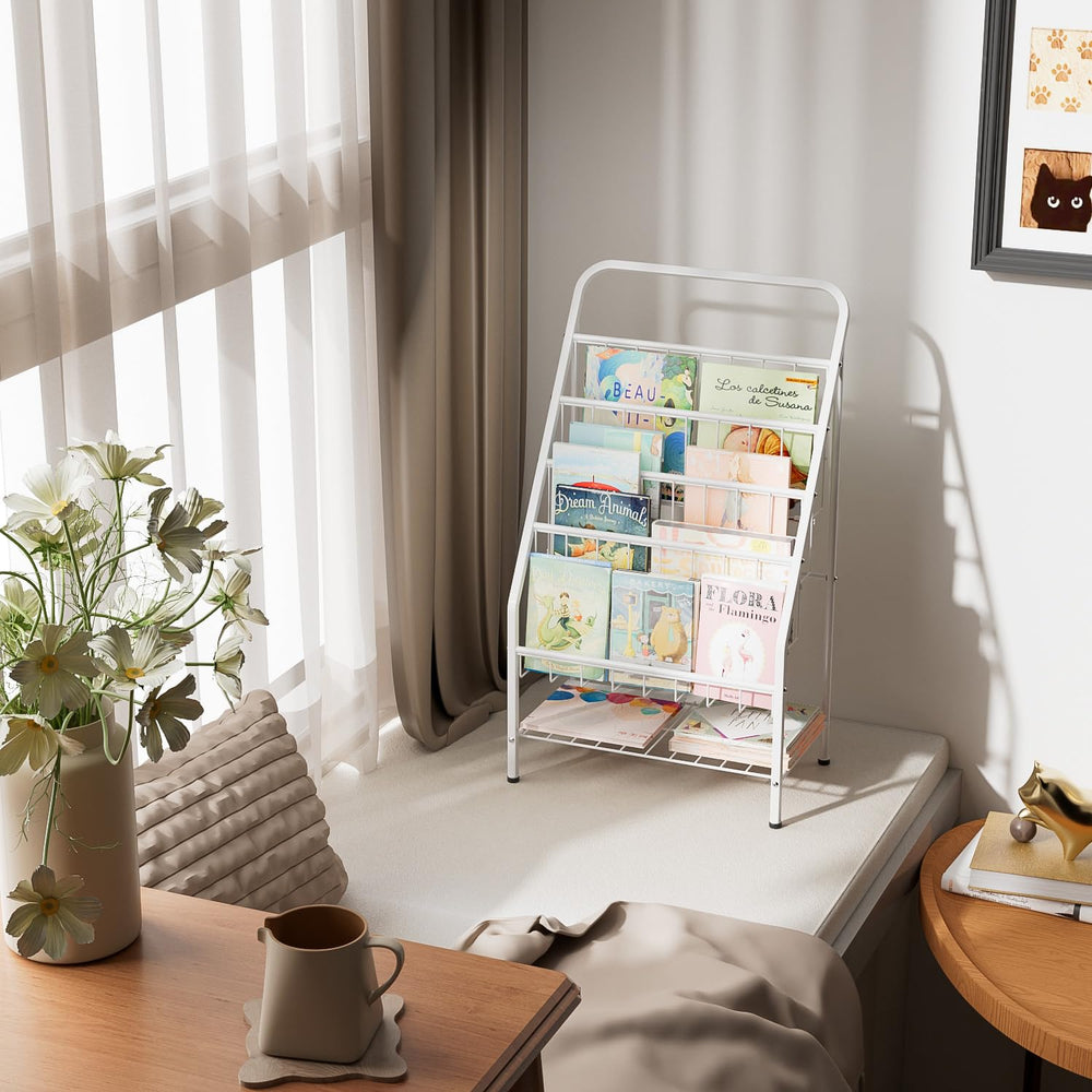 JAQ Kids Bookshelf open-front display showcases book covers to encourage reading