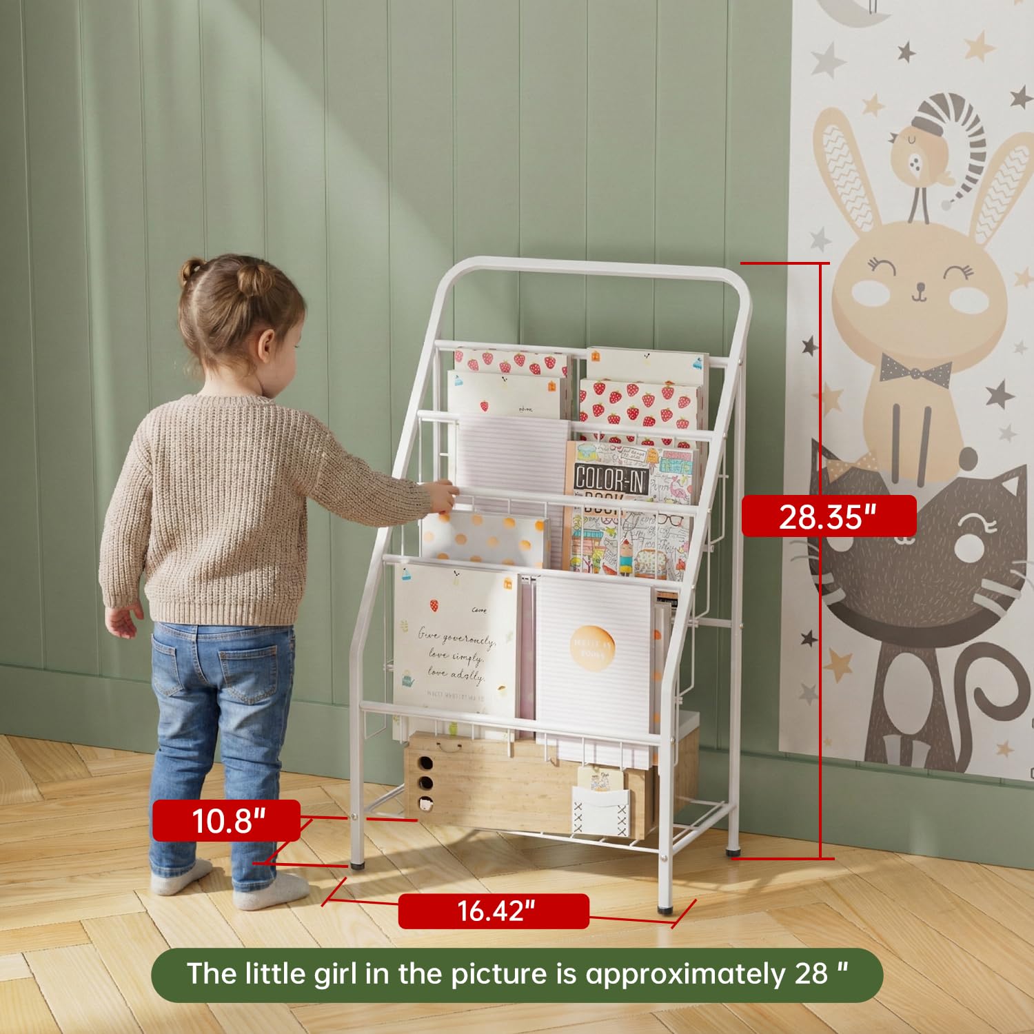 JAQ Kids Bookshelf toy-storage keeps small toys organized in classroom spaces