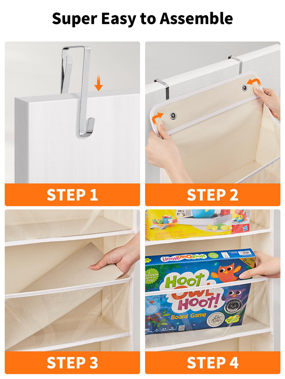 JARLINK ample-capacity storage for toys, towels, and more.