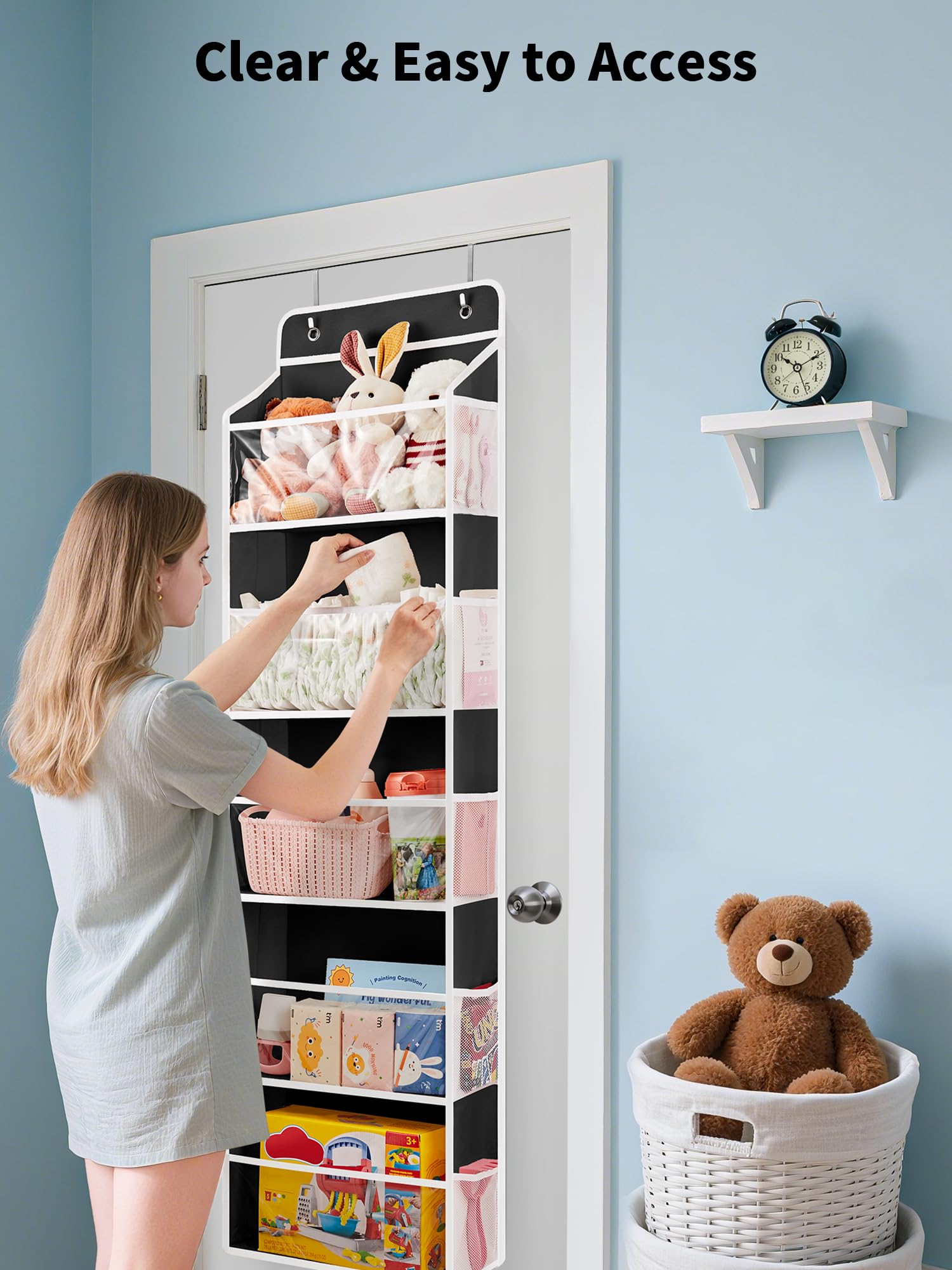 JARLINK clear-view windows help quick checks of diapers, bottles, and toys