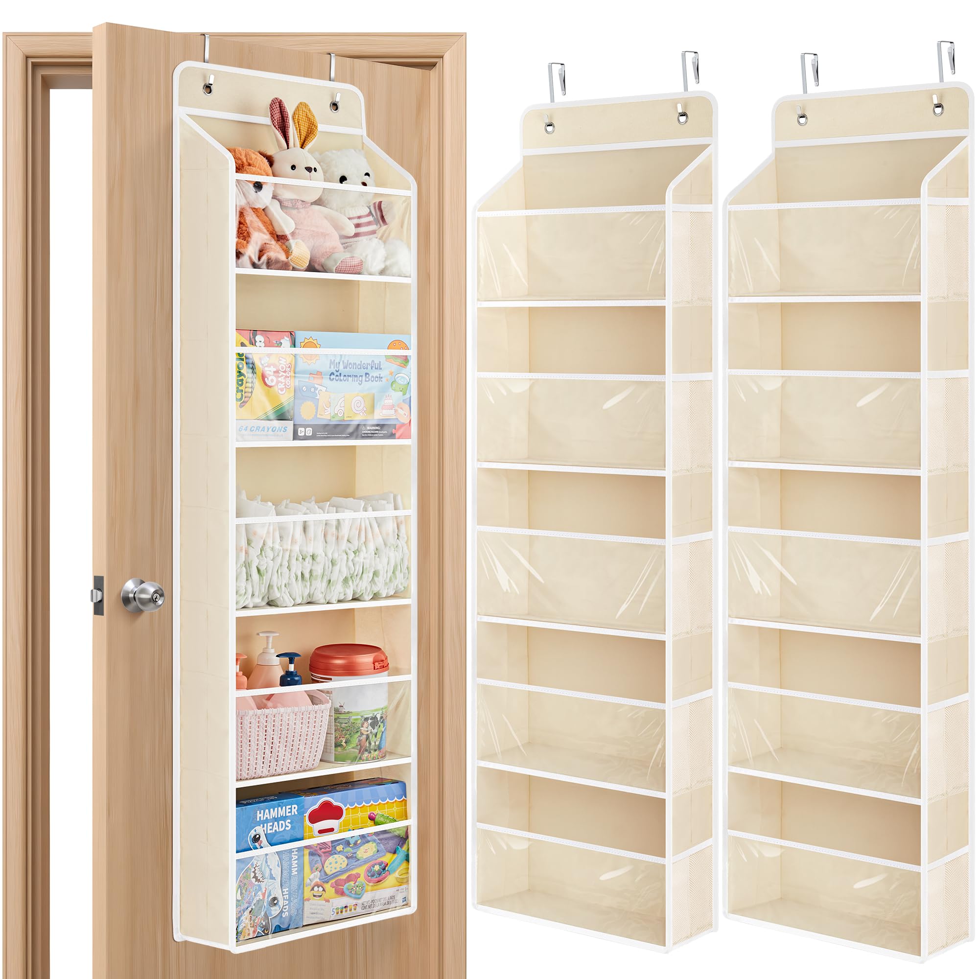 JARLINK toy storage organizer with door view windows helps you spot toys at a glance.