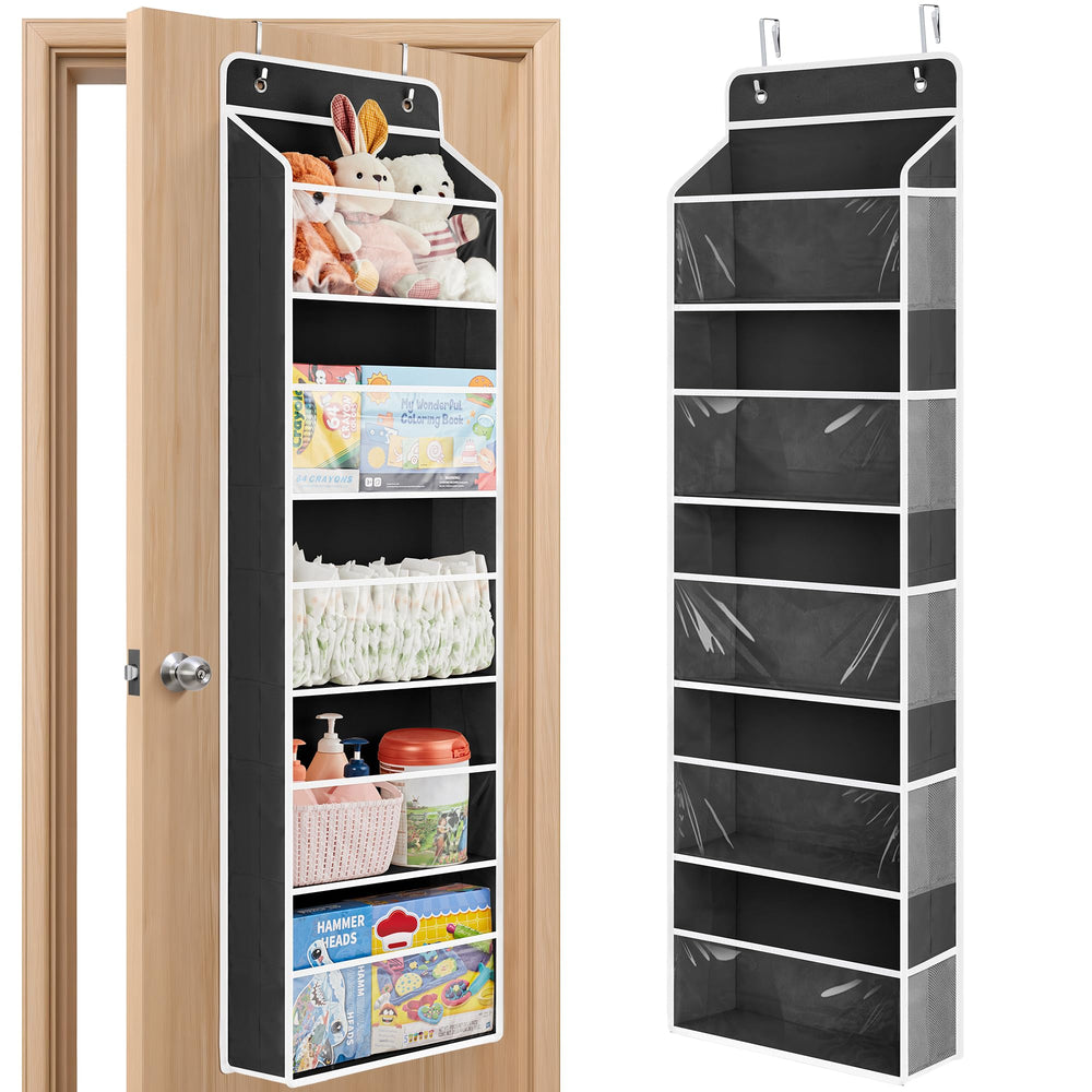 JARLINK toy storage over-the-door organizer with clear-view windows for easy item visibility