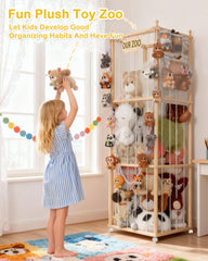 JarryStart stuffed animal rack easy access with clips for quick reach.
