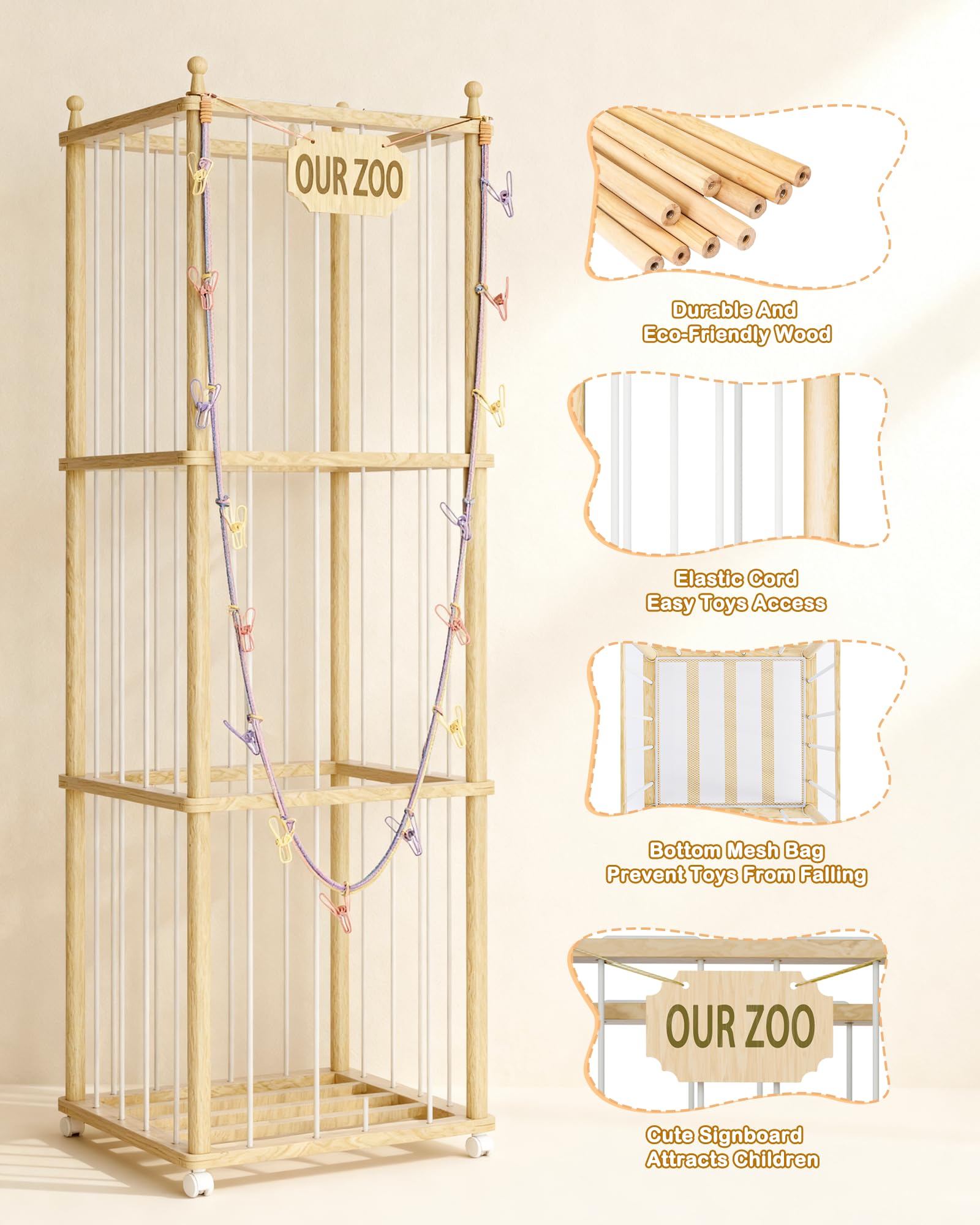 JarryStart vertical storage tower maximizing playroom space and display.