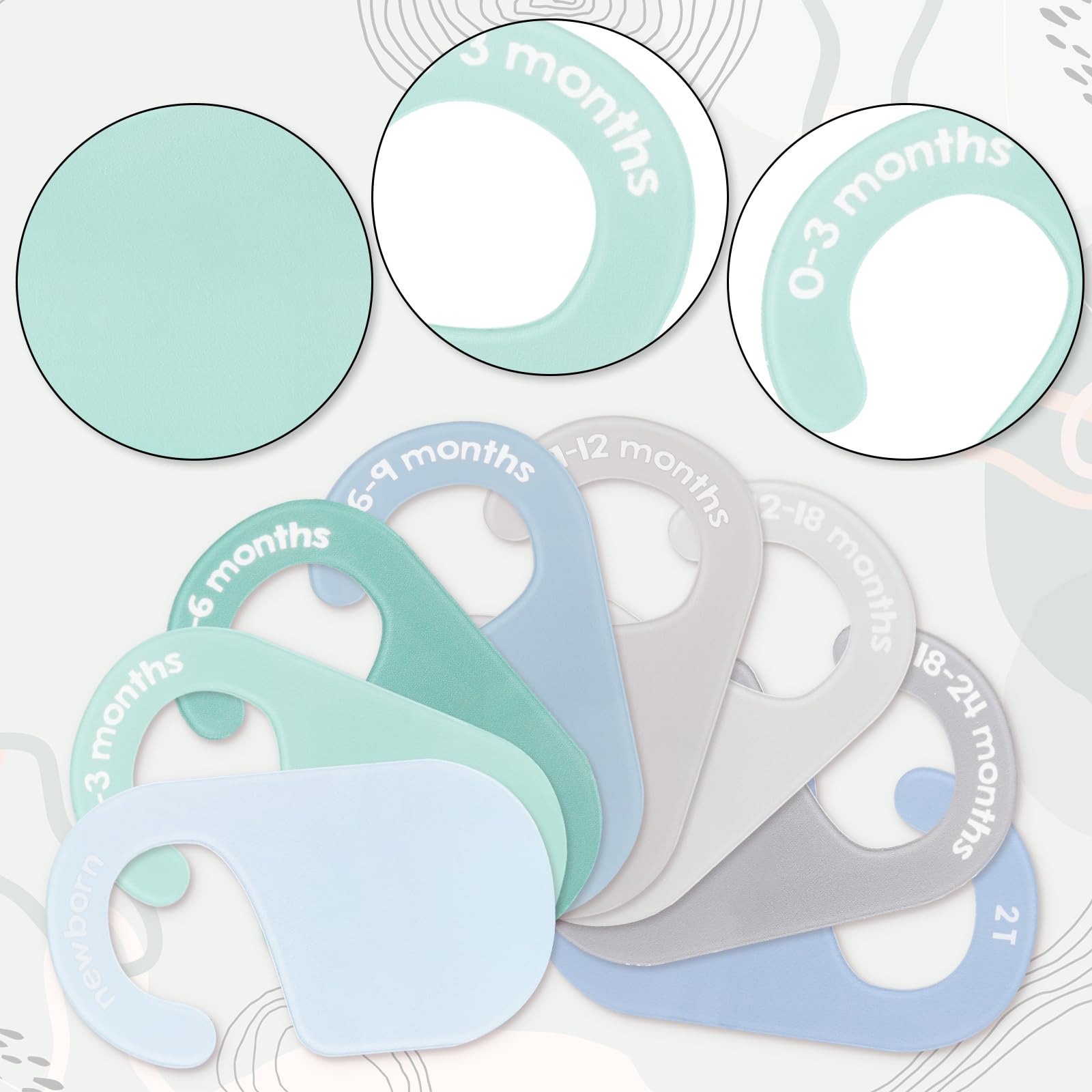 JarThenaAMCS acrylic baby closet divider eight-piece set for tidy nursery storage.
