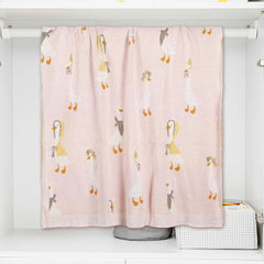 JarThenaAMCS Pink goose blanket makes a thoughtful baby shower gift.