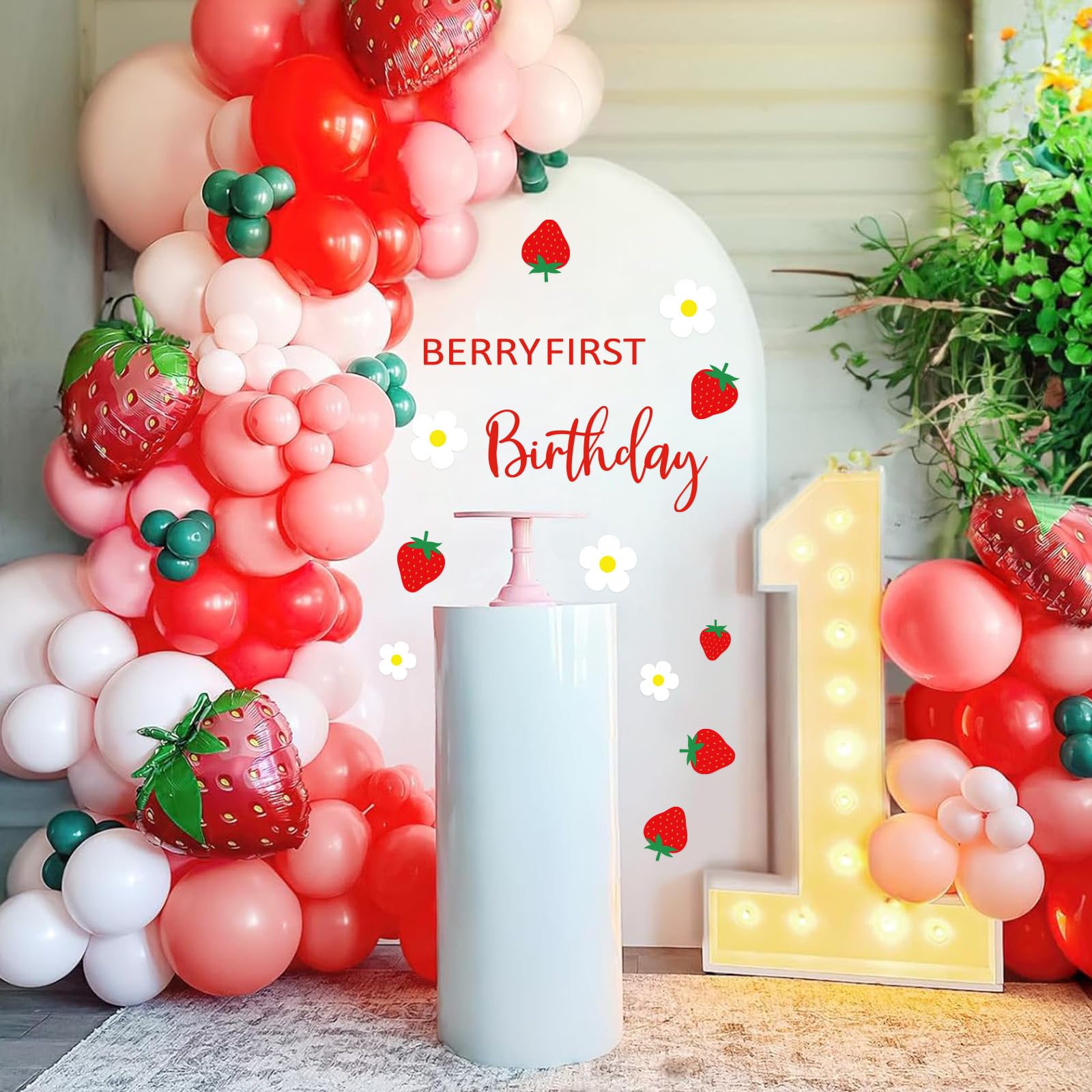 JarThenaAMCS Berry First Birthday wall decal designed for smooth walls and quick application
