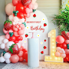 JarThenaAMCS Berry First Birthday wall decal designed for smooth walls and quick application