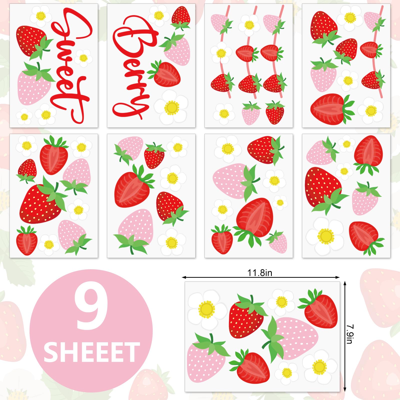 JarThenaAMCS Berry Sweet wall decals closeup showing berries and daisies for vivid decor.