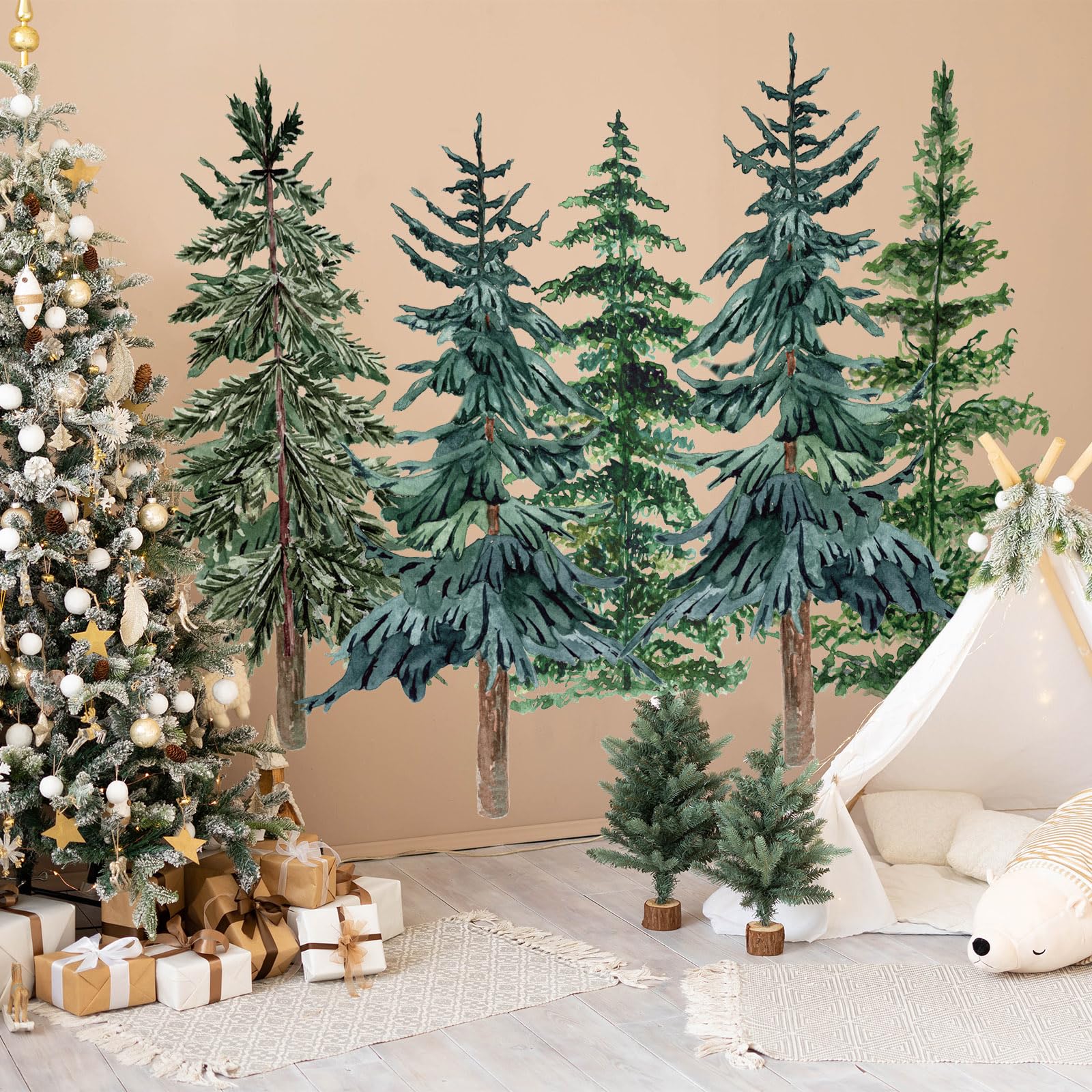 JarThenaAMCS pine tree decals suit birthdays, holidays, and seasonal room makeovers.