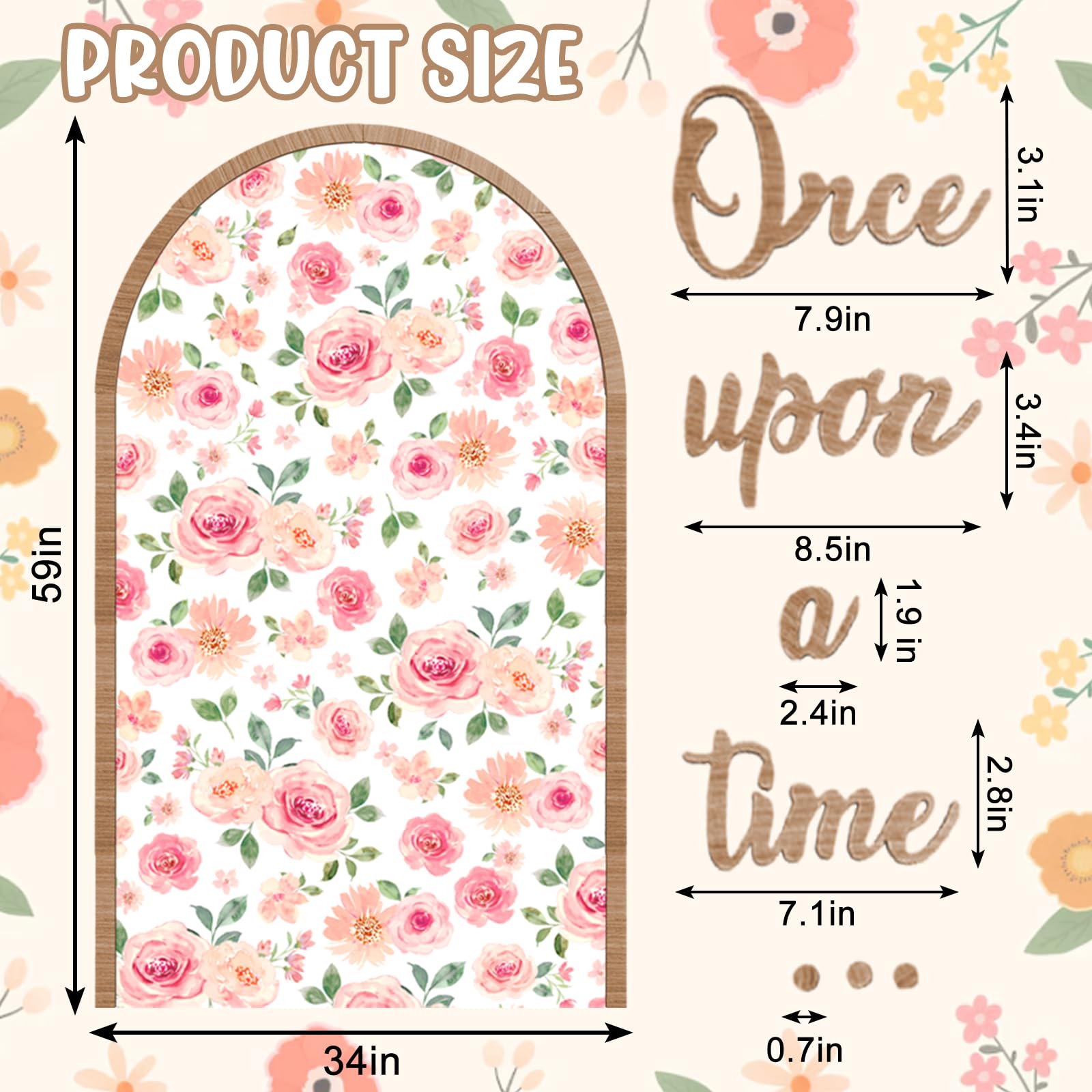 JarThenaAMCS floral arch wall decal features watercolor blooms for a soft, whimsical wall.