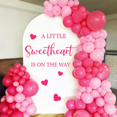 JarThenaAMCS gender reveal wall decal creates romantic backdrop for events.