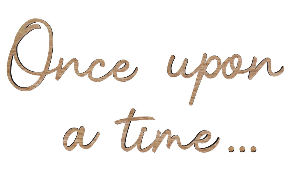 JarThenaAMCS Once Upon a Time wooden sign for nursery wall decor, ideal for a cozy reading corner