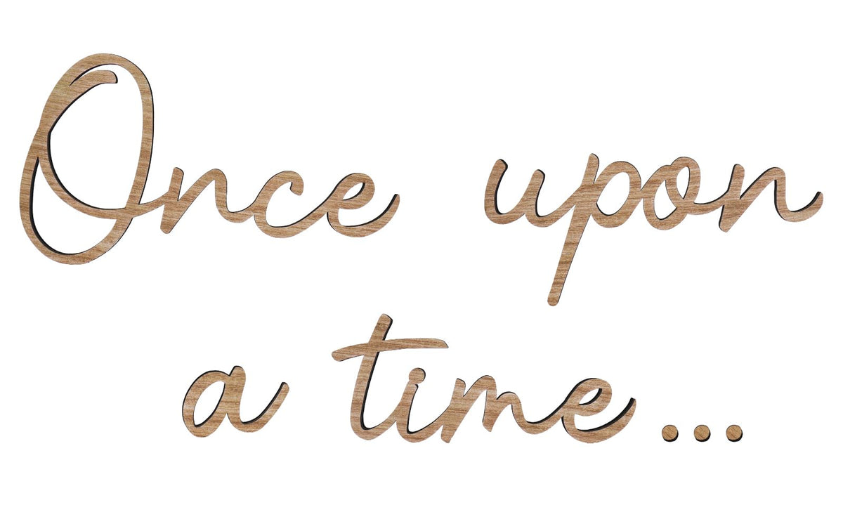 JarThenaAMCS Once Upon a Time wooden sign for nursery wall decor, ideal for a cozy reading corner