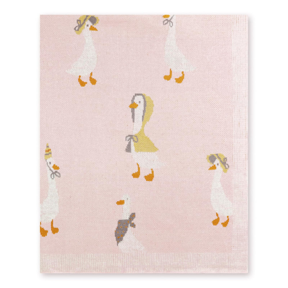 JarThenaAMCS One Silly Goose pink blanket for swaddling and cozy stroller rides.