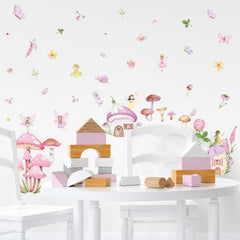JarThenaAMCS pink fairy mushroom decal for bedroom decor and playful vibes.