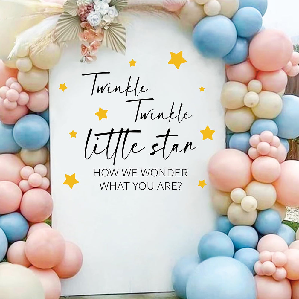 JarThenaAMCS Twinkle Star wall sticker for gender reveal backdrops and photo props.