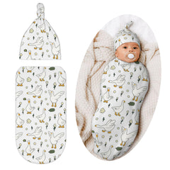 Jarverce Goose Swaddle Blanket close-up shows soft fabric for newborn comfort.