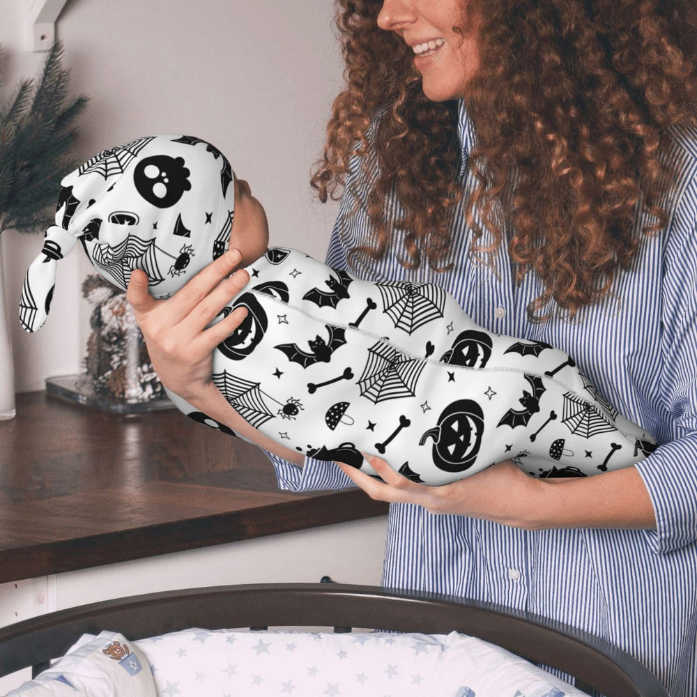 Jarverce Gothic swaddle with hat set for cute newborn photo props.