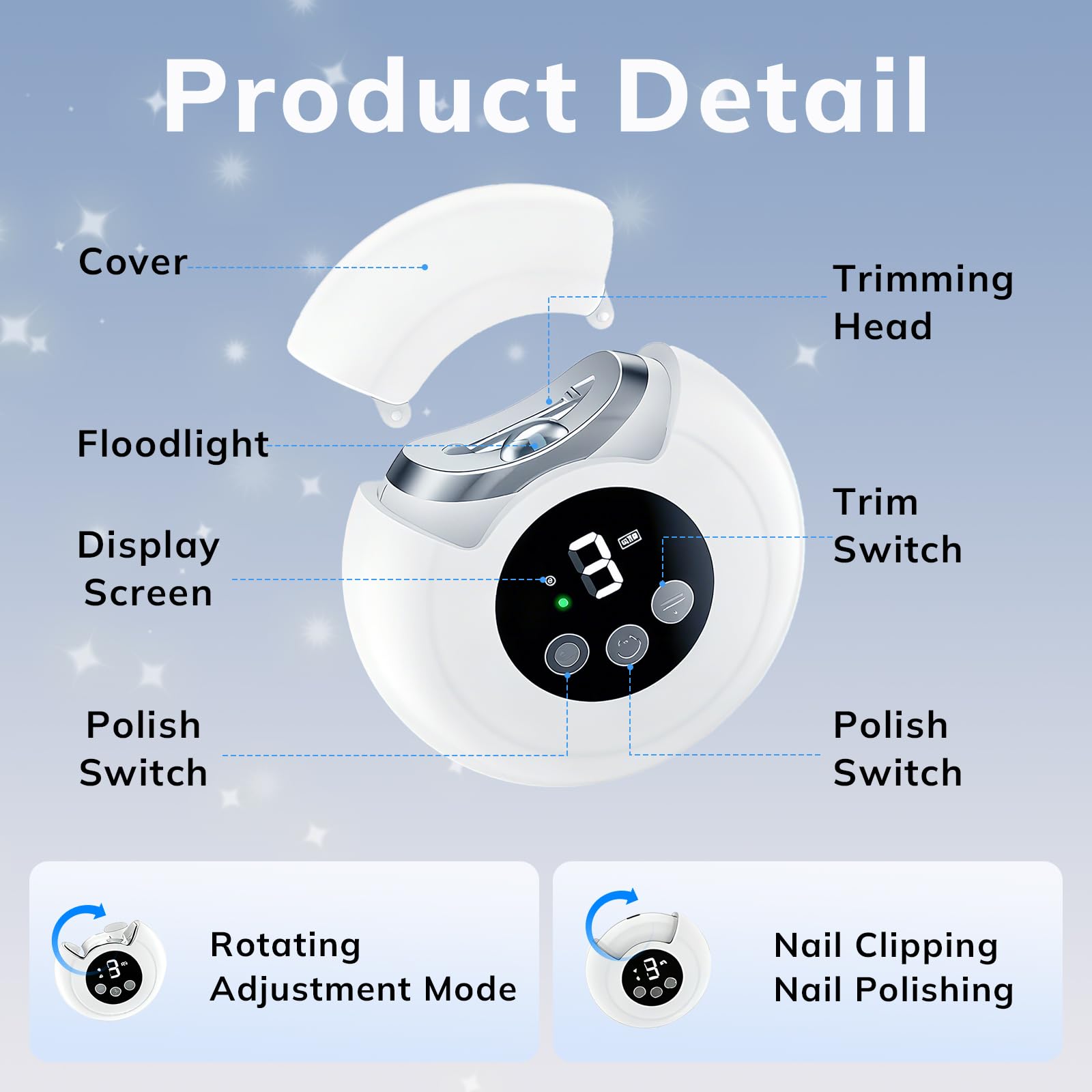 Portable, fast-charging nail clipper suitable for travel