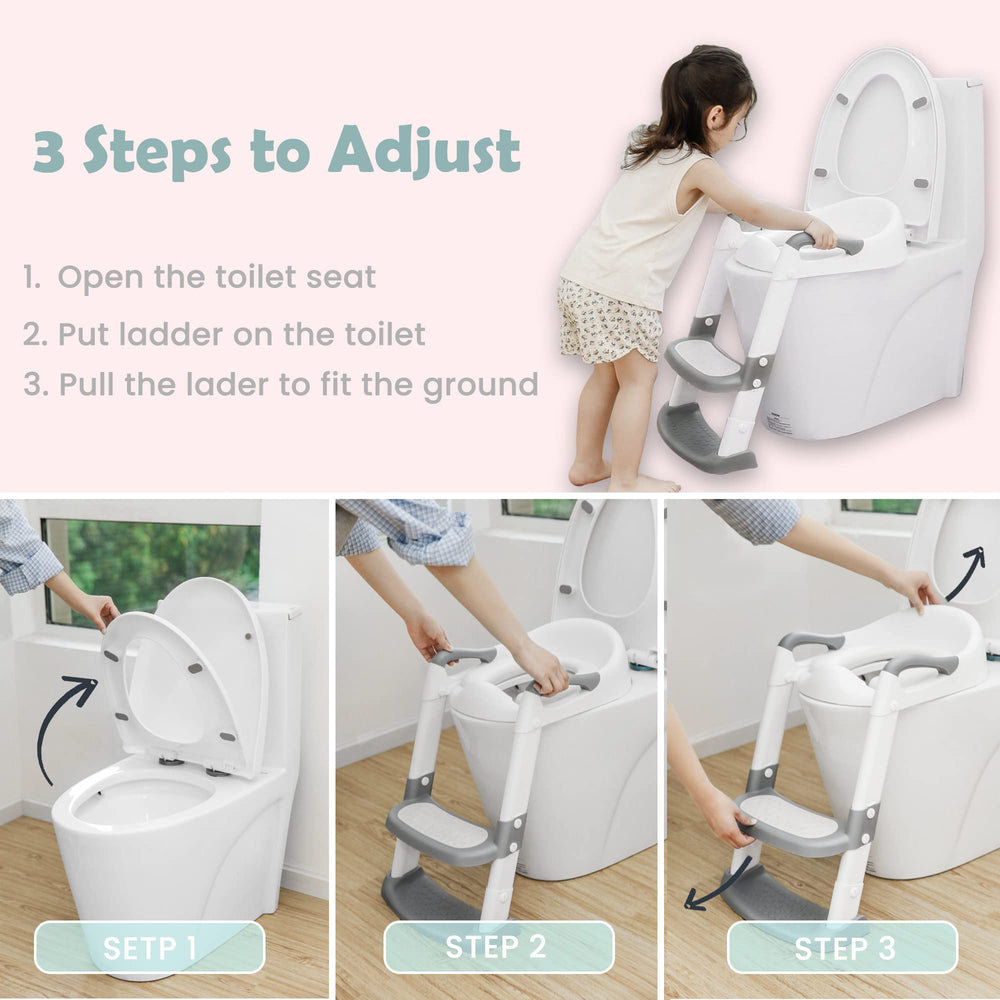JASSONE Potty Seat backrest and handles offer added support during training.