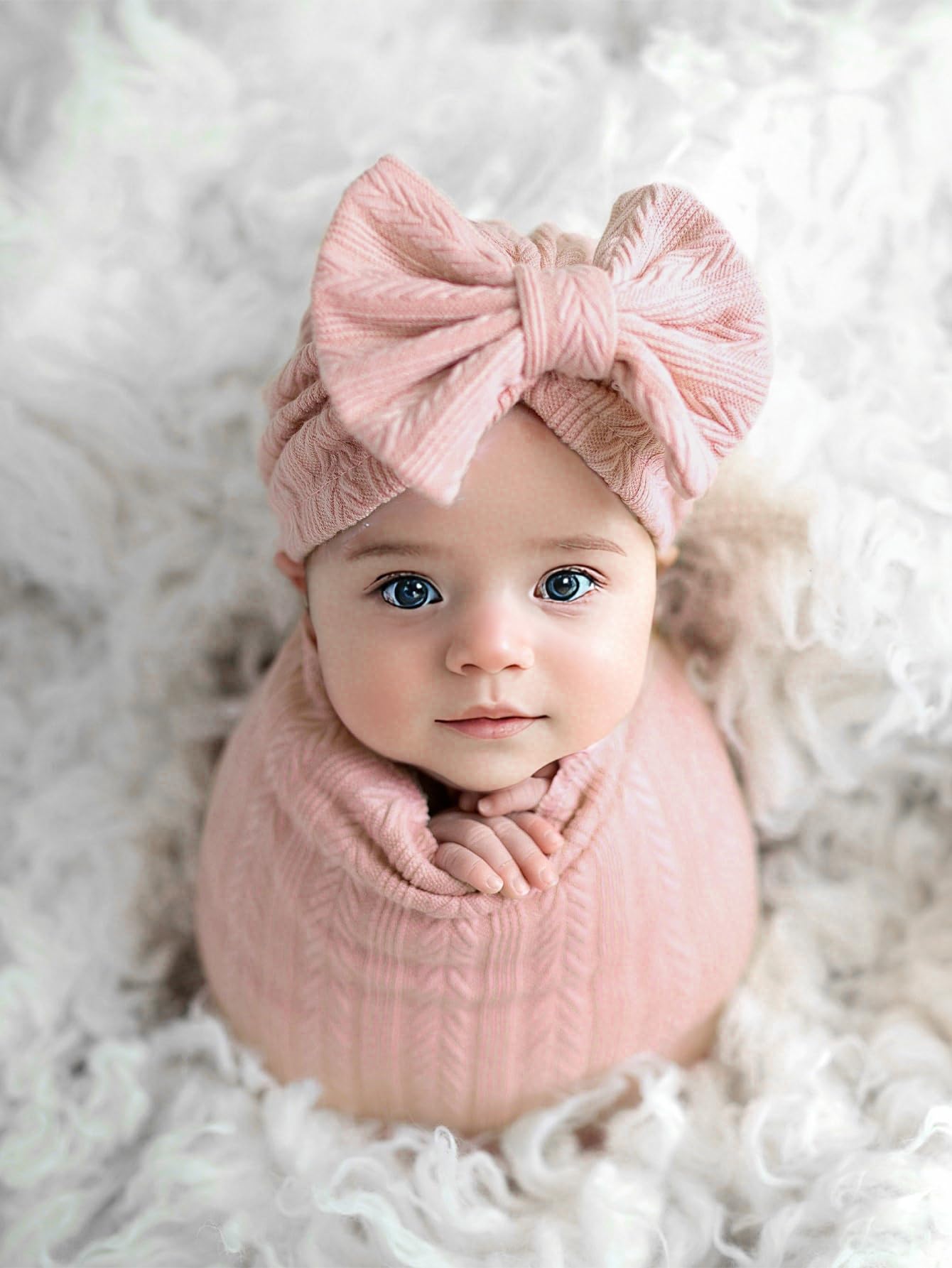 Jastore matching hat pale pink keeps tiny ears warm